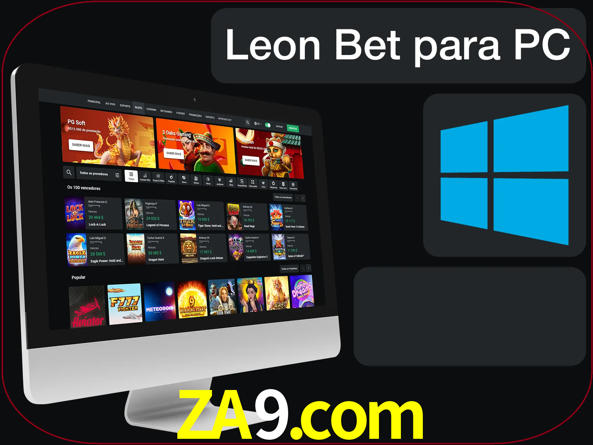 Aposte e jogue em nosso cassino usando o PC.